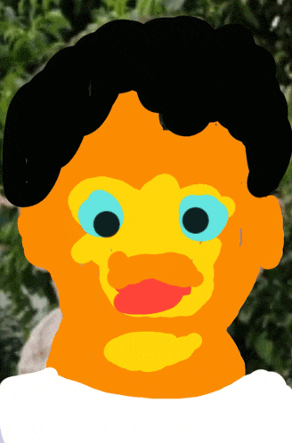 a cartoon drawing of a person 's face with a white background