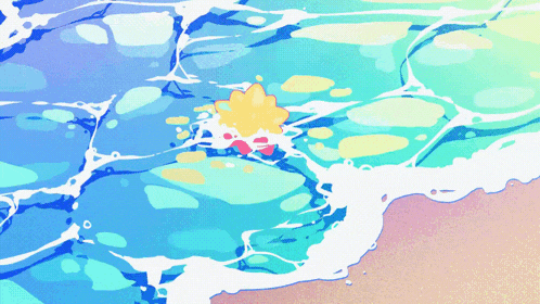 a painting of a star in the water