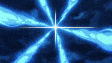 a bright blue light is shining through a dark blue background