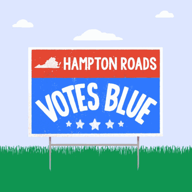 a sign that says hampton roads on it