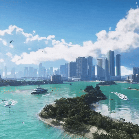 a large body of water surrounded by a city
