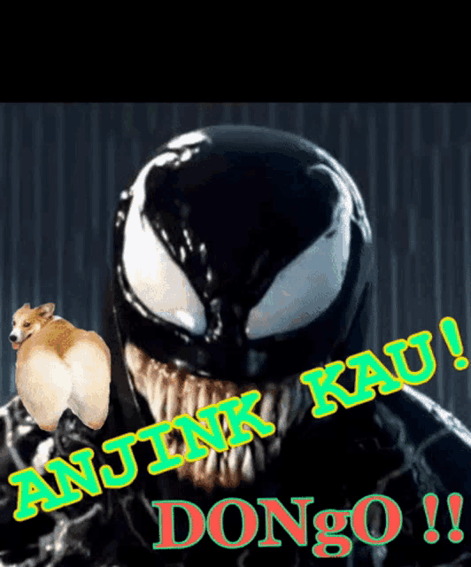 a picture of venom with anjing kau dongo written below it