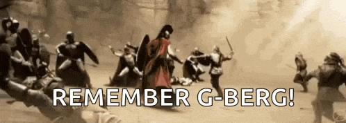 a group of soldiers are fighting each other with the words `` remember g-berg ! ''