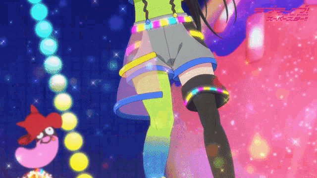 a cartoon of a girl with the word love live on the bottom left