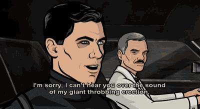a cartoon of archer saying i 'm sorry i can 't hear you