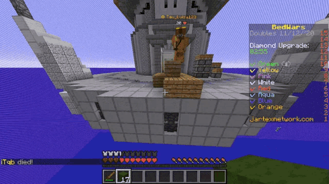 a screenshot of a minecraft game shows a diamond upgrade
