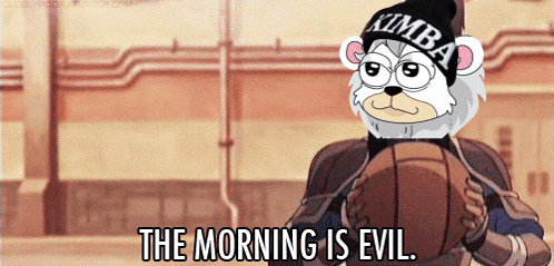 a cartoon of a bear wearing a kimba beanie holding a basketball