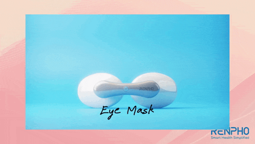 a renpho eye mask is on a blue background
