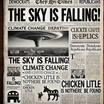 the front page of a newspaper says the sky is falling
