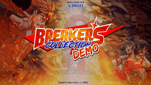 a video game called breakers collection demo is being advertised