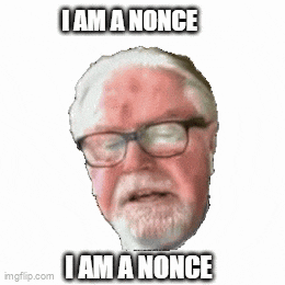 a man with glasses and a beard says i am a nonce and i am a nonce