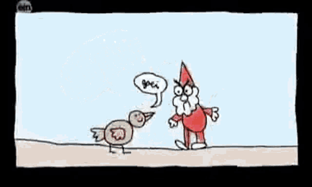 a cartoon of a cat in a santa suit holding a chicken in its mouth .