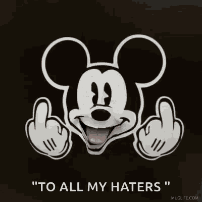 Mickey Mouse Middle Finger GIF - Mickey Mouse Middle Finger Haters GIFs