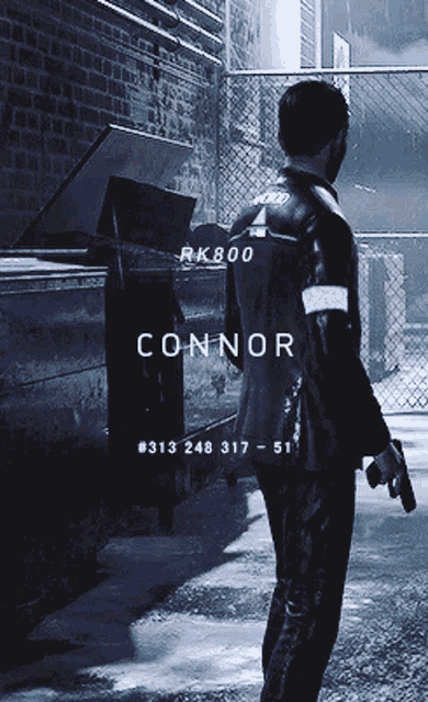 a man in a suit with the name connor on the back
