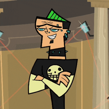 a cartoon character with a skull on his shirt is smiling