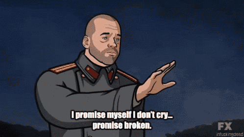 a man in a military uniform says i promise myself i don 't cry ... promise broken
