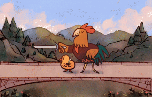 Rooster GIF - Cartoon Sword Rooster GIFs