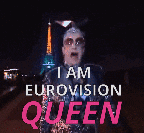 a poster that says " i am eurovision queen " on it