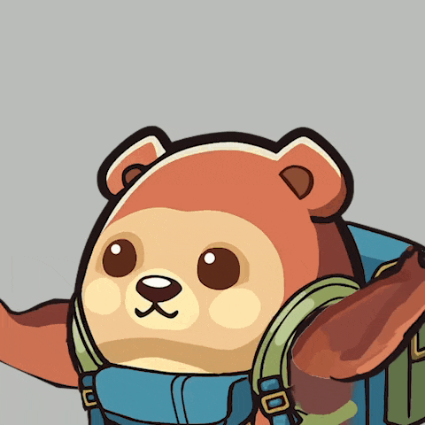 a cartoon of a teddy bear with a backpack