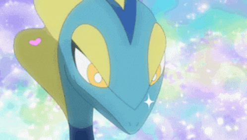 a cartoon of a lizard with hearts around its head