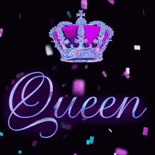 Queen With Crown Moving Confetti GIF - Queen With Crown Moving Confetti GIFs