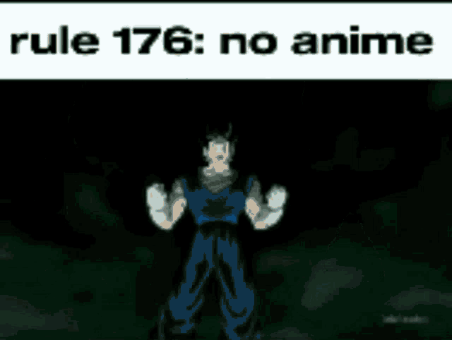 rule 176 : no anime is written above a picture of a man in a cage