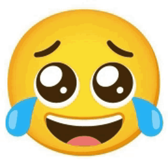 a crying emoji with tears coming out of its eyes .