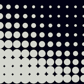a row of white dots on a dark blue background