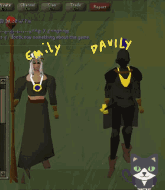 a screenshot of a video game with emily and davily written on the screen
