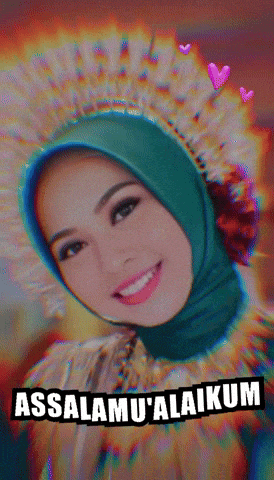 a woman wearing a hijab with the words assalamu ' alaikum on the bottom right