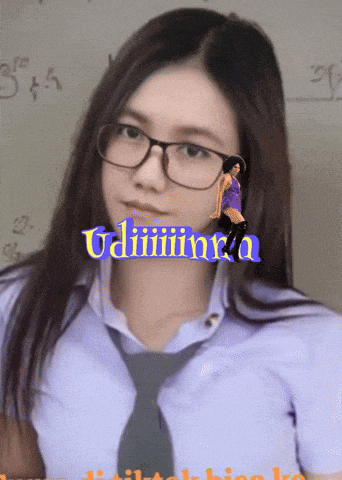 a girl wearing glasses and a tie with the word uaiiiimma on her face