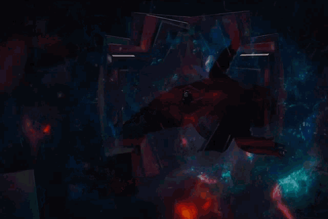 a dark background with a triangle in the center