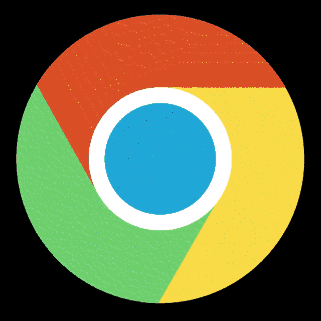 a google chrome logo with a blue circle in the middle