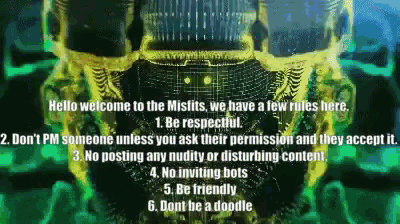 a sign that says " hello welcome to the misfits " on it