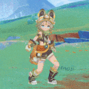 a girl in a cat costume is standing in a video game