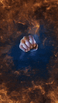 a circle of fire with a black background and the letter u in the middle