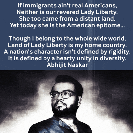 a man with glasses and a quote by abhijit naskar