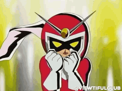 a cartoon character in a superhero costume is covering his face with his hands .