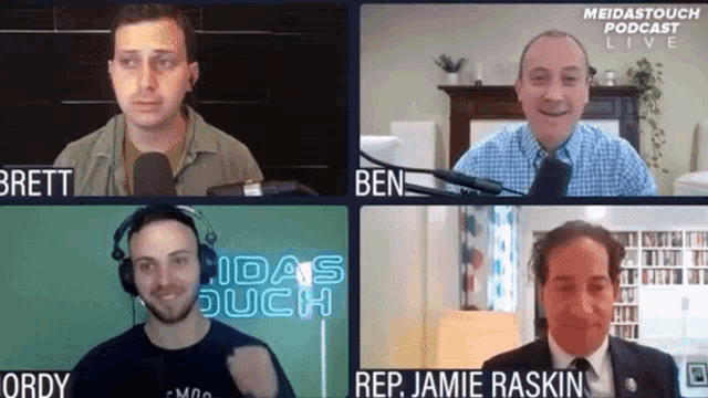 four men are on a podcast called meidastouch podcast