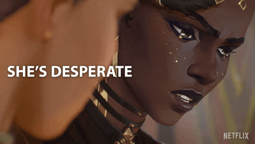 a poster for netflix shows a woman with the words she 's desperate on it