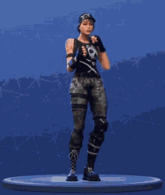 a video game character is standing on one leg .