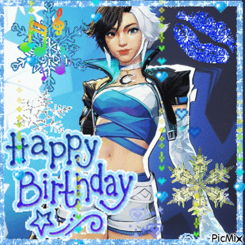 a picture of a girl with the words happy birthday