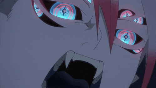 a close up of a person 's face with compass eyes