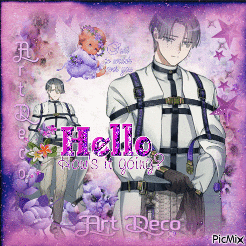 a picture of a man with the words hello hows it going