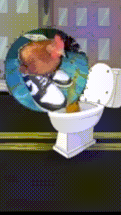 a chicken sitting on top of a toilet with the lid open