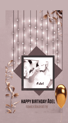 a birthday card with a picture of a man and woman and the words happy birthday adel