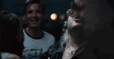 a man wearing sunglasses has the words you may frighten above his head