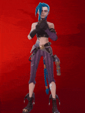 a girl with blue hair is holding a torch and a card that says ' a ' on it