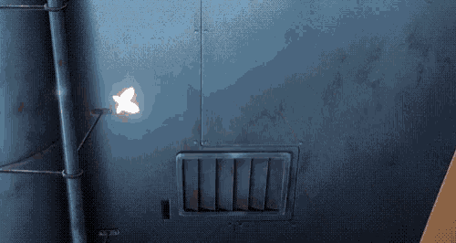 a blue wall with a light on it