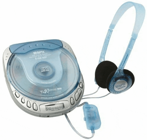 a cd player with headphones that say gpx digital